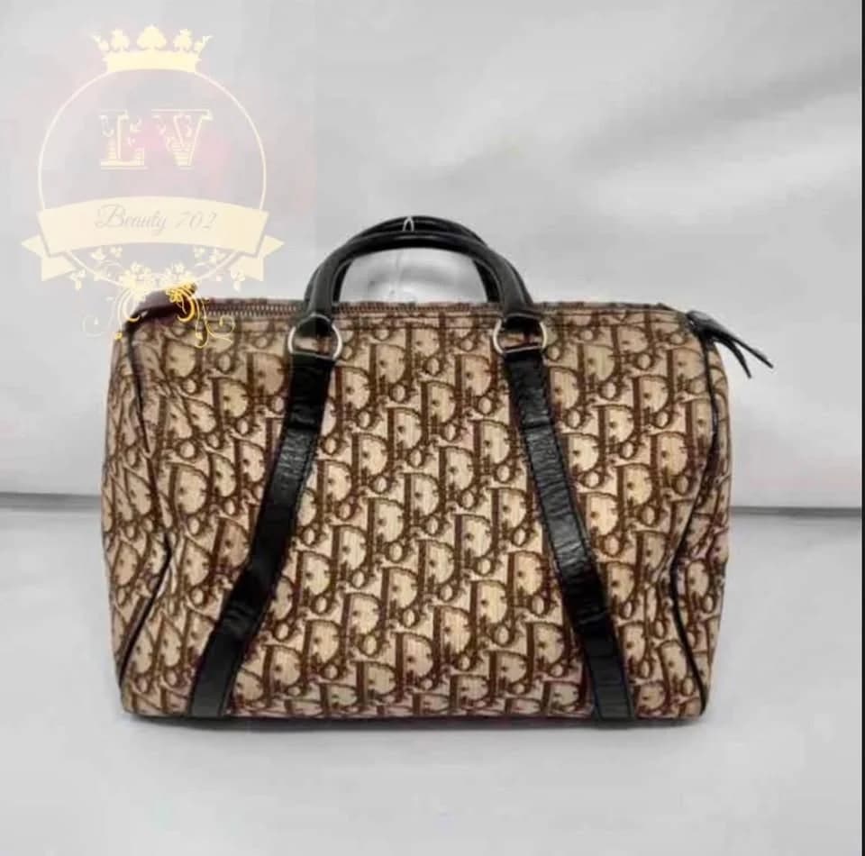 CHRISTIAN DIOR monogram canvas & leather speedy bag 29 Size 13” x 8” x9”